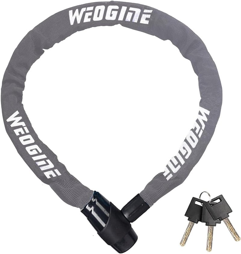 Weogine Bike Lock, Heavy Duty Anti-Theft 2.72 Ft Security Chain with 3 Keys, Waterproof for Bicycle,Scooter, Motorcycle, Door, Gate, Fence - Image 1